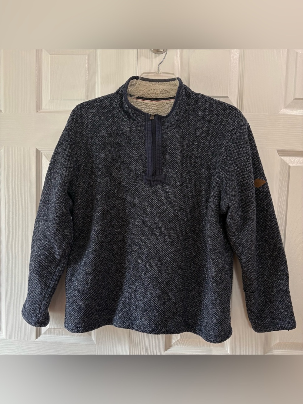 Orvis Navy Heather Half-Zip Knit Pullover